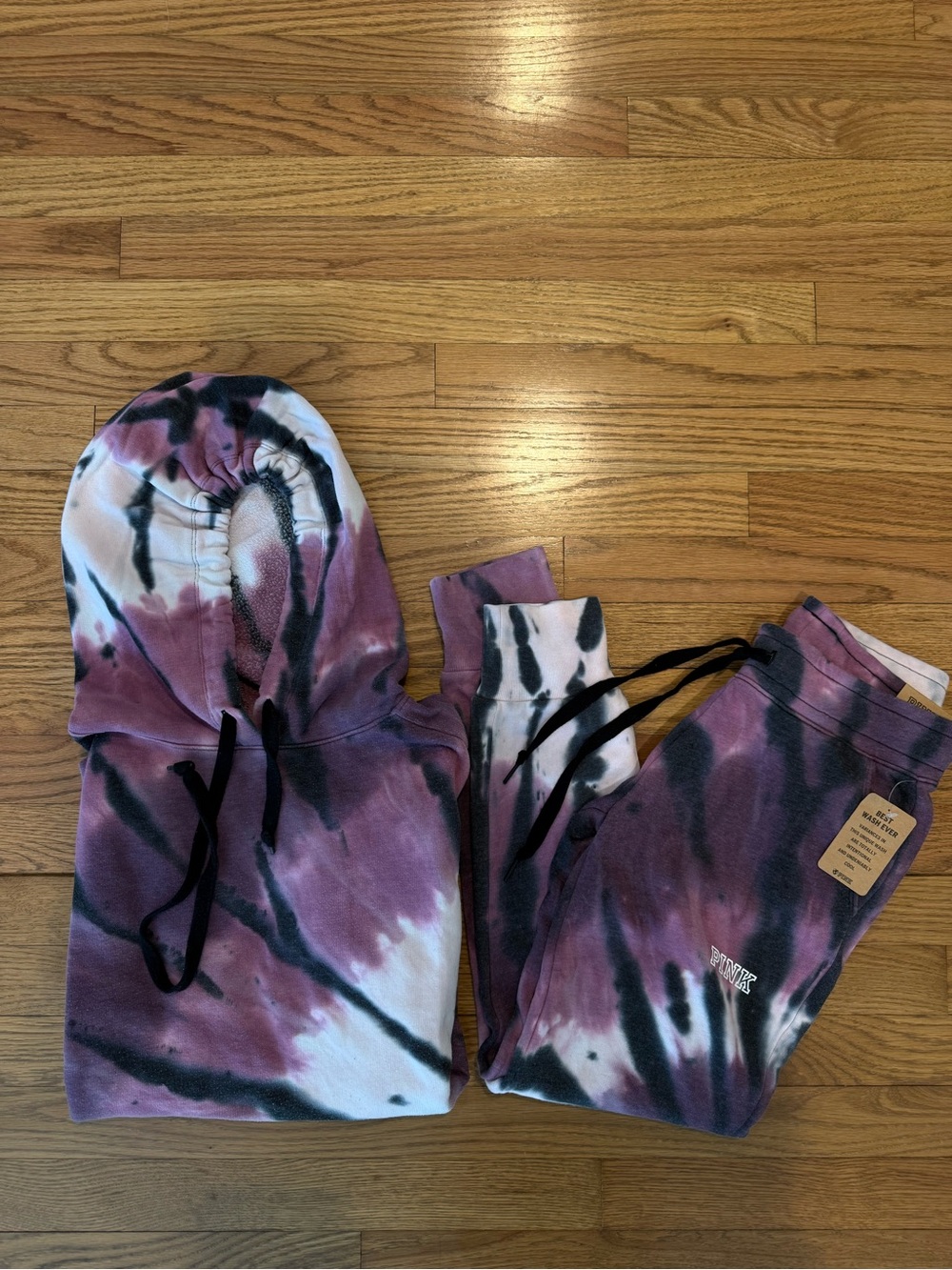 Victorias Secret Tie-Dye Purple Pullover Hoodie and Jogger